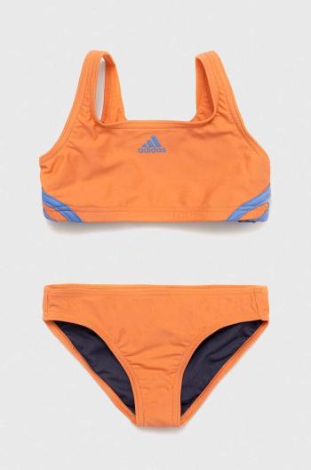 Dvojdielne detské plavky adidas Performance 3S BIKINI oranžová farba