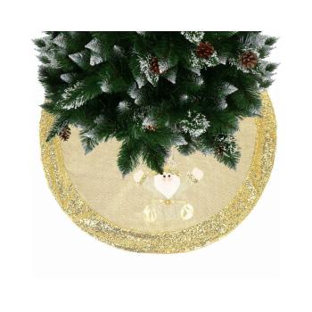 Koberec pod vianočný stromček so Santom 106 cm, zlatý