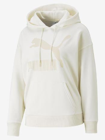 Puma Classics Logo Hoodie Mikina Biela