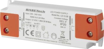 Basetech LD-12-20 napájací zdroj pre LED  konštantné napätie 20 W 1.66 A  schválenie nábytku, prepätia, montáž na nehorľ