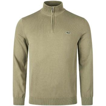 Lacoste  Quarter Zip Knit Sweater Khaki Green  Mikiny Zelená