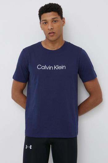 Tréningové tričko Calvin Klein Performance Ck Essentials tmavomodrá farba, s potlačou