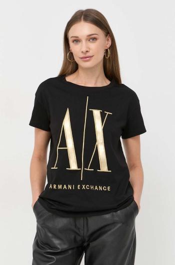 Bavlnené tričko Armani Exchange čierna farba, 8NYTMX YJG3Z NOS