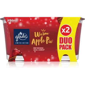 GLADE Warm Apple Pie vonná sviečka duo vône Apple, Cinnamon, Baked Crisp 2x129 g