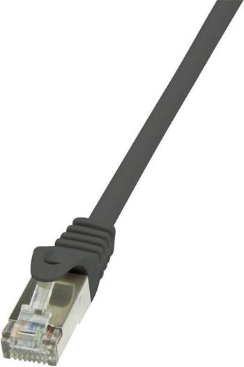 LogiLink CP1013D RJ45 sieťové káble, prepojovacie káble CAT 5e SF/UTP 25.00 cm čierna s ochranou 1 ks