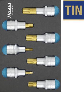 Hazet  163-243/7 štvorzub (XZN) súprava nástrčných kľúčov a bitov     7-dielna 1/2" (12.5 mm)