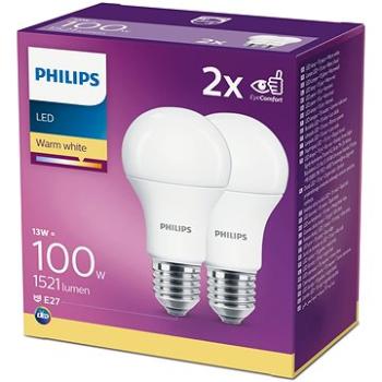 Philips LED 13 – 100W, E27 2700 K, 2 ks (929001234531)