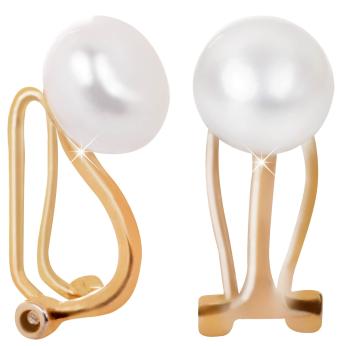 JwL Luxury Pearls Pozlátené náušnice klipsy s pravou perlou JL0399