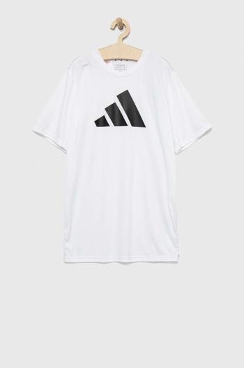 Detské tričko adidas U TR-ES LOGO biela farba, s potlačou
