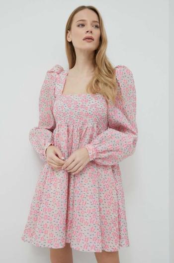 Šaty Custommade Jenny ružová farba, mini, áčkový strih