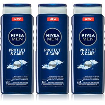 Nivea Men Protect & Care sprchový gél pre mužov 3 x 500 ml (výhodné balenie)