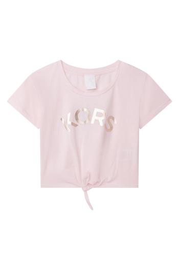 Detské bavlnené tričko Michael Kors ružová farba,