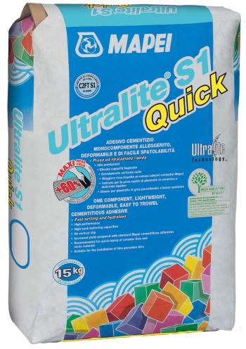 Lepidlo Mapei Ultralite S1 Quick sivá 15 kg C2FT S1 ULTRALITES1Q