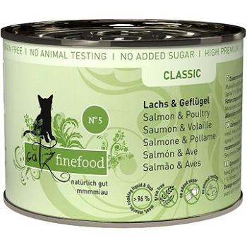 Catz finefood Konzerva CF No.5 s lososom a hydinovým mäsom 200 g (4260101760920)