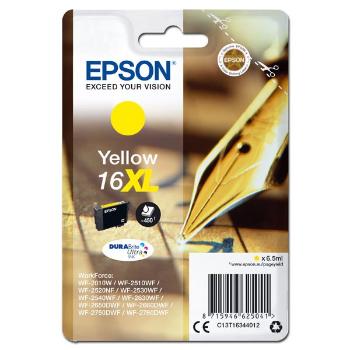 Epson originál ink C13T16344012, T163440, 16XL, yellow, 6.5ml, Epson WorkForce WF-2540WF, WF-2530WF, WF-2520NF, WF-2010, žltá