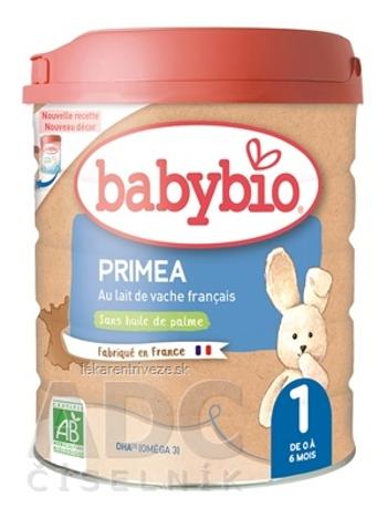 BabyBIO PRIMEA 1 počiatočné dojčenské bio mlieko (od 0 do 6 mesiacov) 1x800 g