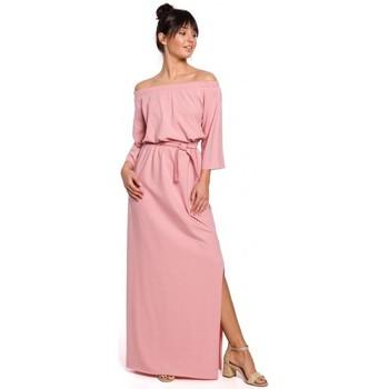 Be  Šaty B146 Maxi šaty bez ramien - ružové  viacfarebny