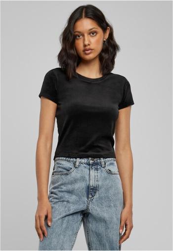 Urban Classics Ladies Short Velvet Tee black - XS