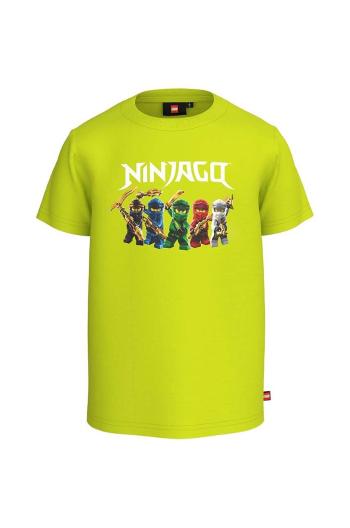 Detské bavlnené tričko Lego x Ninjago zelená farba