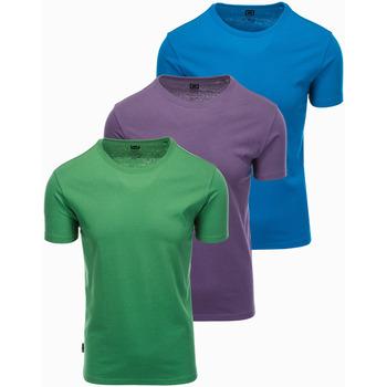 Ombre  Džínsy Slim Súprava bavlnených tričiek BASIC 3-pack - mix V17 Z30  viacfarebny