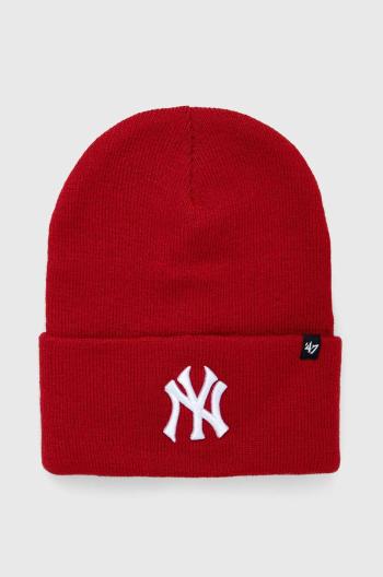 Čiapka 47 brand MLB New York Yankees červená farba, z tenkej pleteniny