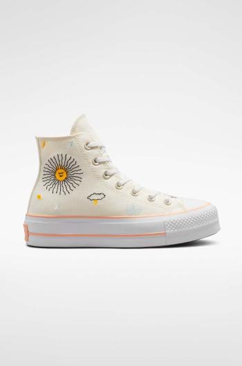 Tenisky Converse Chuck Taylor All Star Lift HI béžová farba, A03516C