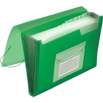 Q-CONNECT A4 s priehradkami a gumičkou, transparentné zelené (KF02480)
