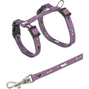 Trixie Junior Kitten harness with leash, cat motif, 21–33 cm/8 mm, 1.20 m