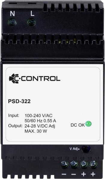 C-Control PSD-322 sieťový zdroj na montážnu lištu (DIN lištu) Spotreba (Stand-By) 0.3 W 24 V/DC 1.25 A 30 W 1 x