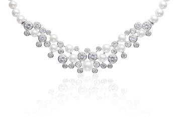 Gaura Pearls Strieborný perlový náhrdelník so zirkónmi Gaura Pearls FN21-1
