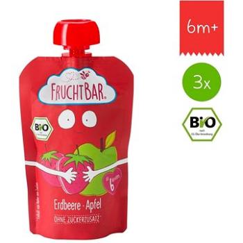 FruchtBar BIO ovocná kapsička s jablkom a jahodou 3× 100 g (08594205750614)