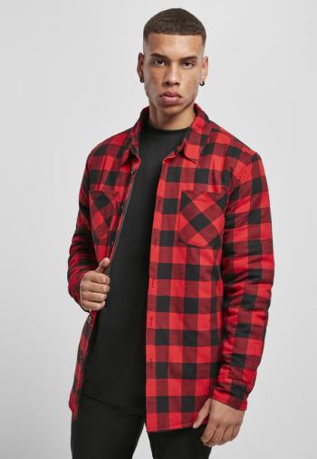 Urban Classics Padded Check Flannel Shirt black/red - XXL