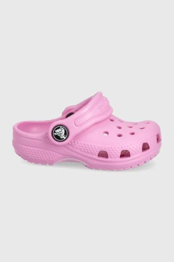 Detské šľapky Crocs ružová farba