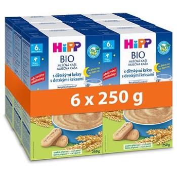 HiPP BIO mliečna kaša na dobrú noc s detskými keksami 6× 250 g (4062300400085)