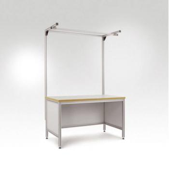 Manuflex ZB8205  Hliníkový montážny portál s konzolou pre pracovné stoly ALU so šírkou stola = 1000 mm a hĺbkou = 600 mm