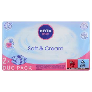 NIVEA Baby Soft&Cream duopack Čistiace obrúsky 2 x 63 ks