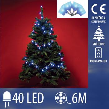 Vianočná LED svetelná reťaz vnútorná + programy - kocky - 40LED - 6M Modrá