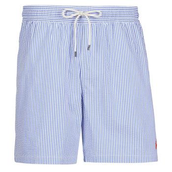 Polo Ralph Lauren  Plavky MAILLOT SHORT DE BAIN RAYE SEERSUCKER CORDON DE SERRAGE ET POCHE  Modrá