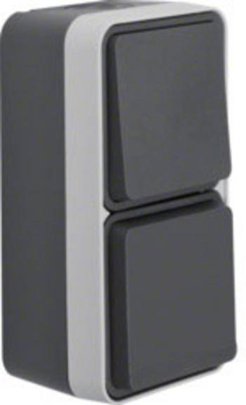 Berker   kombinácia vypínač / zásuvka na omietku W.1 sivá, svetlo sivá 47803515