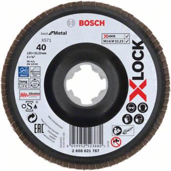 Bosch Accessories 2608621767 Lamelový disk X-LOCK, kov, lomené prevedenie, G 60, X571, 125 mm, K40 Priemer 125 mm   1 ks