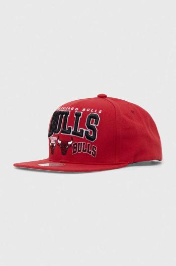 Šiltovka Mitchell&Ness CHICAGO BULLS červená farba, vzorovaná