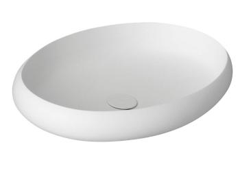 SAPHO - THIN oválne umývadlo na dosku, 60x40 cm, biela mat WN213