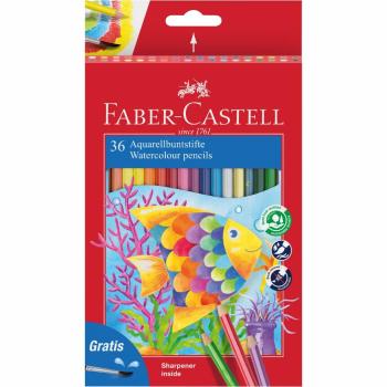 FABER-CASTELL PASTELKY AKVARELOVE SET 36 FAREBNE + STETEC V PAP.KRAB.