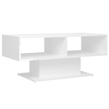 SHUMEE Konferenčný stolík biely vysoký lesk 103,5 × 50 × 44,5 cm drevotrieska, 806828