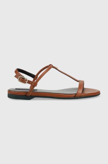 Kožené sandále Patrizia Pepe dámske, hnedá farba, CX0249 L011 B757