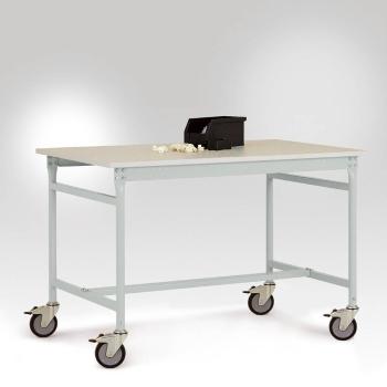 Manuflex LB4048.7035 ESD príručný stolík BASIS mobilný s melamínovou stolovou doskou v svetlošedej RAL 7035, š xhxv: 125