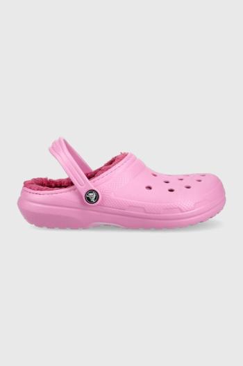 Detské šľapky Crocs ružová farba