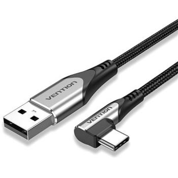 Vention Type-C (USB-C) 90° <-> USB 2.0 Cotton Cable Gray 0.25 m Aluminum Alloy Type (COEHC)