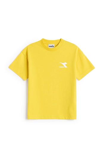 Detské bavlnené tričko Diadora žltá farba,