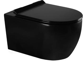 MEXEN/S - Carmen Závesná WC misa vrátane sedátka s slow-slim, z duroplastu, čierna matná 30880185